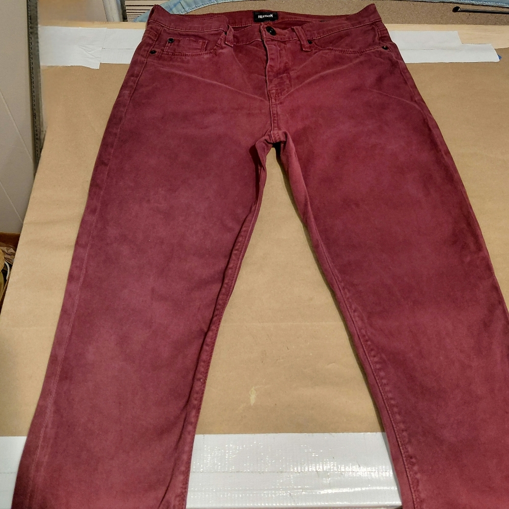 Hudson Nico 29 Midrise Super Skinny Brushed Merlot Hudson Jeans Super Soft - Picture 2 of 12